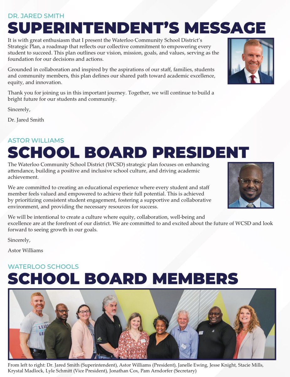 JaredSmithPhD's tweet photo. CHECK IT OUT🚨🚨

The new WCSD STRATEGIC PLAN is here🔥🔥

Attendance + Culture = Achievement🙌🙌

We are setting the STANDARD for urban education🫡🫡

#OneWaterloo #InfinitePossibilities https://t.co/ZKAsR8lqlC