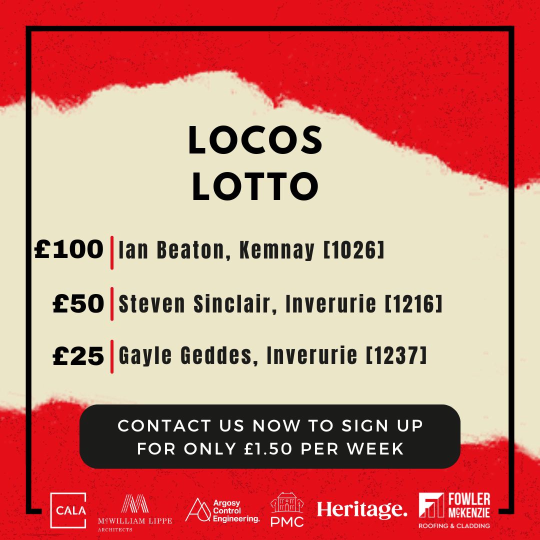 𝗟𝗢𝗖𝗢𝗦 𝗟𝗢𝗧𝗧𝗢

Congratulations to the latest winners! 👏

#InverurieLocos 🚂