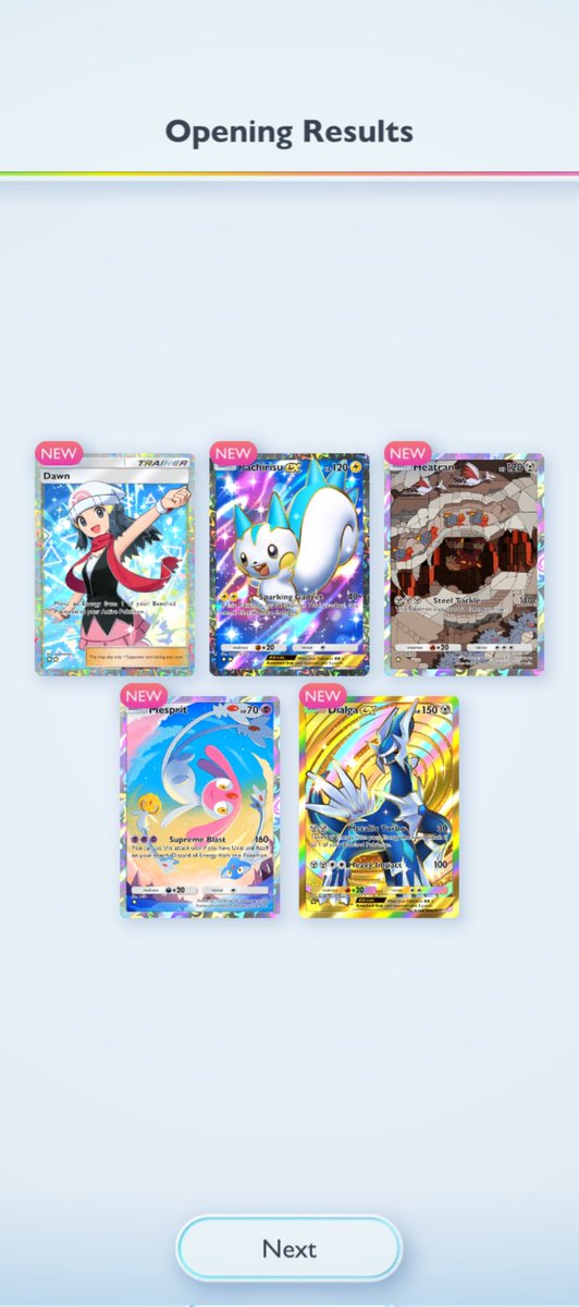 rstwhyngrh's tweet photo. what a gacha!! ngga ada common card nya, ditambah dapet Dialga. https://t.co/s98G1zdgUb