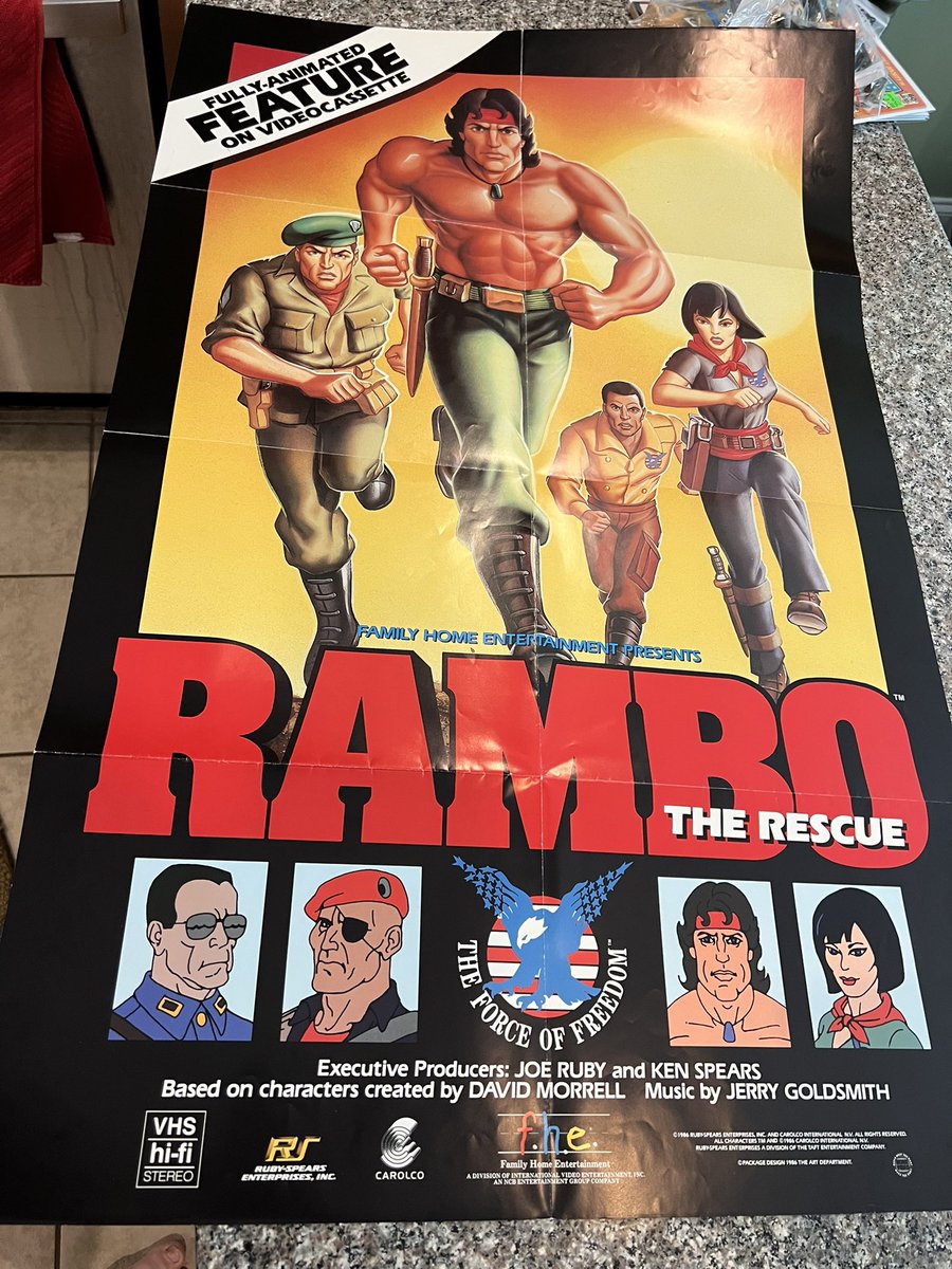 Toyhuntersholl2's tweet photo. Newest addition to our 80s art walls, Rambo: The Force of Freedom, The Rescue poster! It’s in great shape and bigger than I thought it would be. The 80s had such great art
#rambo #rambotheforceoffreedom #ramboforceoffreedom #80scartoons #80stoys #fhe #vhs #80sposter #videostore https://t.co/kotLydZiUz