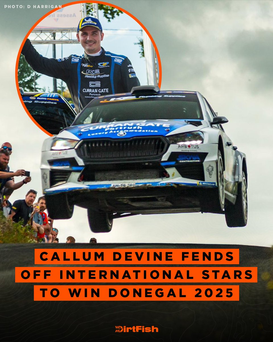 DirtFishRally's tweet photo. THREE IN ROW! 🏆🥇

Hayden Paddon, Jon Armstrong, William Creighton and Meirion Evans all came, but it was Callum Devine who conquered Donegal 🇮🇪👏 https://t.co/4OWzuHs42D