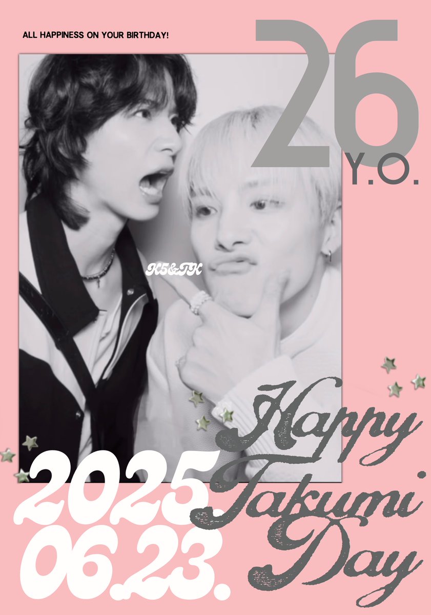 𝕙𝕒𝕡𝕡𝕪𝕓𝕚𝕣𝕥𝕙𝕕𝕒𝕪 𝕋.𝕂🍓
今日という日が拓実君にとって素晴らしい日になりますように☺︎
そしてこれからも沢山拓実くんと景瑚くんの楽しい掛け合いをみせてください👬

#HappyTakumiDay
#拓実くん明日も晴れるよ
