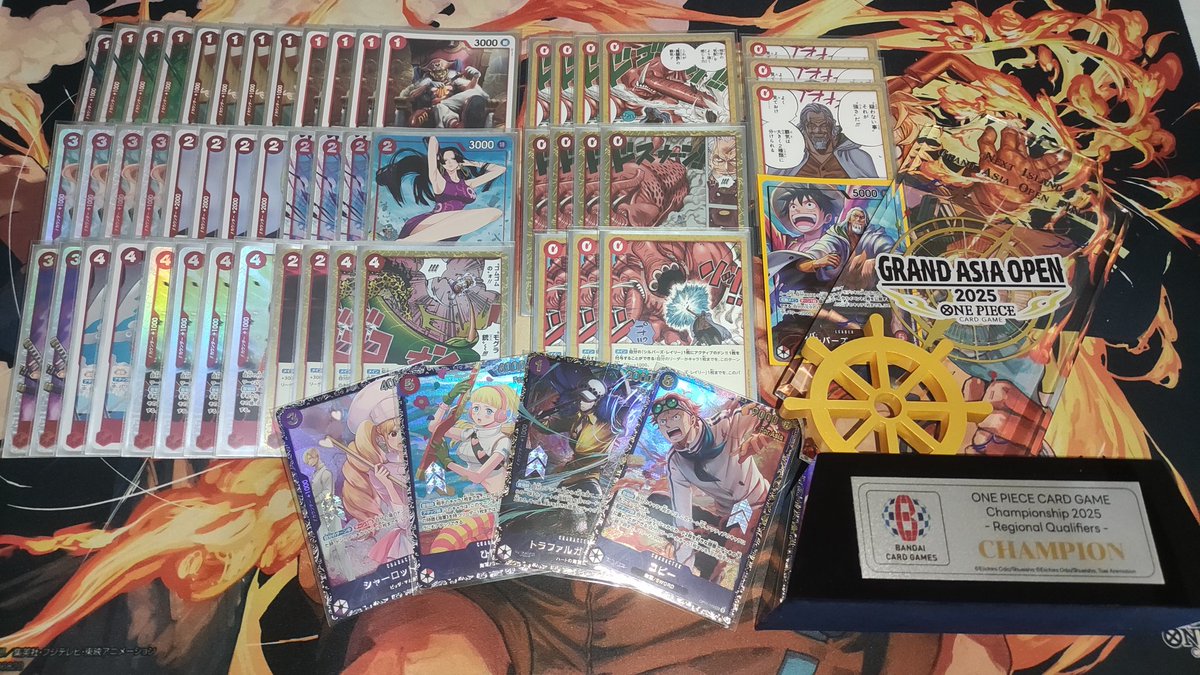 op06_021's tweet photo. To Never Doubt--That is Power!

GAO PH 2025 CHAMPION

R1 Belo Betty ⭕
R2 P Luffy ❌
R3 BP Luffy ⭕
R4 BP Luffy ⭕
R5 Bonney ⭕
R6 Teach ⭕
R7 BP Luffy ⭕ 
R8 Bonney ⭕ 

T16: BP Luffy ⭕ 
T8: Bonney ⭕ 
T4: G Zoro ⭕
Finals: BP Luffy 🏆

Next stop: Grand Asia Open FINALS! https://t.co/3T2HRNnAno