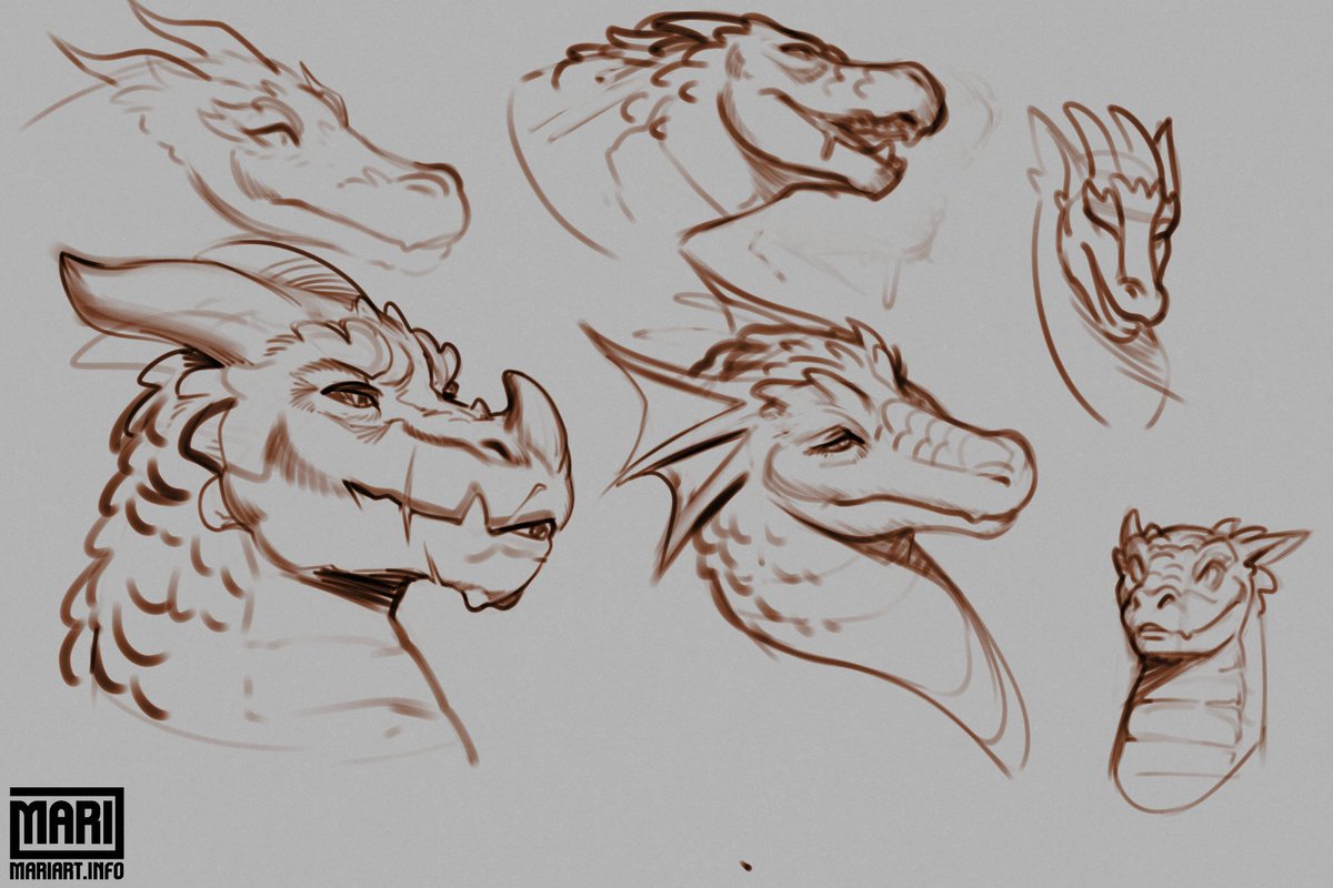 Scribbled some scalies. I want to get better at drawing dragons and stuff.