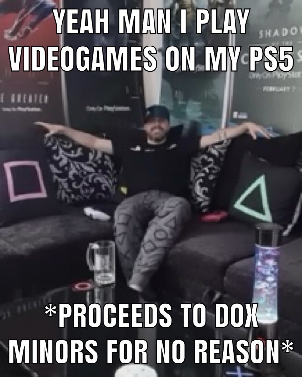 Sensitive about a meme?
No

You're going around telling people I'm doxxing minors and claiming im a PDF.

 Oh, I can't wait for them papers to arrive

Get ready for the court battle. I'm going to ruin your life, and your whole family gonna know about it