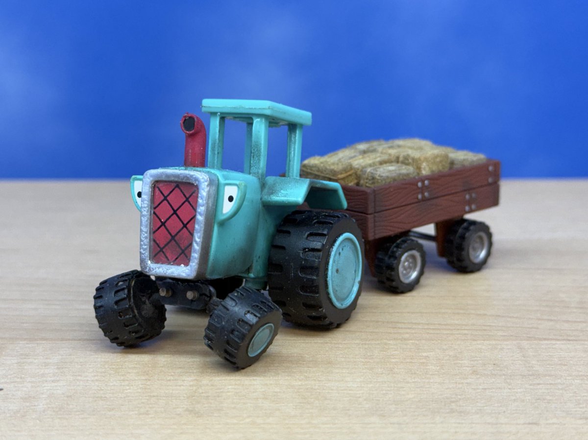 rwsnwr12's tweet photo. Travis Tractor- a fun little mod to make the take along toy a bit more expressive with a posable axle and some weathering +I love him https://t.co/itHjhTgnbL