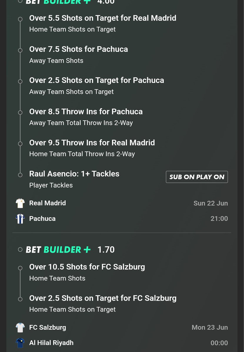 pattern_expert's tweet image. This looks like a great bet for today.
Real Madrid - Pachuca 
Salzburg - Al Hilal
NFA, just posting my idea.