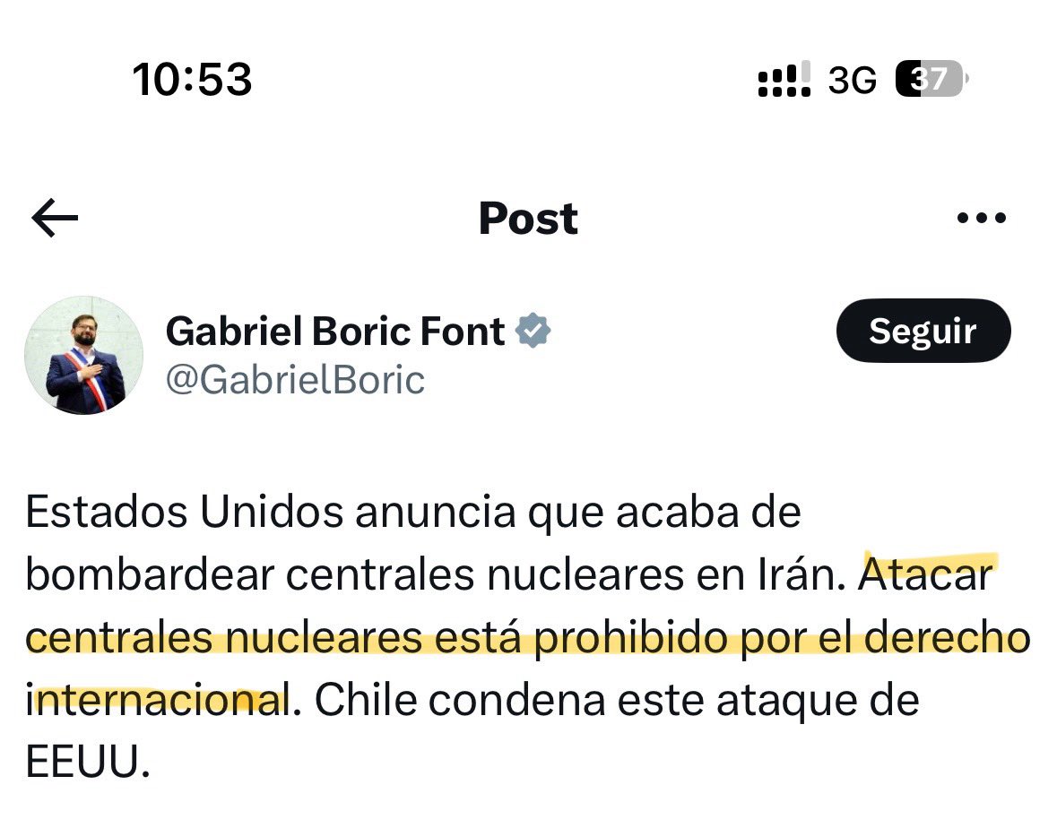 ANDRÉS Cubillos (@andrs_cubillos) on Twitter photo Extraño que <a href="/GabrielBoric/">Gabriel Boric Font</a> diga conocer el Derecho Internacional y alegue desconocer el derecho interno que prohíbe a Ministros y Congresistas celebrar contratos con el Estado. Extraño que <a href="/GabrielBoric/">Gabriel Boric Font</a> diga conocer el Derecho Internacional y alegue desconocer el derecho interno que prohíbe a Ministros y Congresistas celebrar contratos con el Estado.