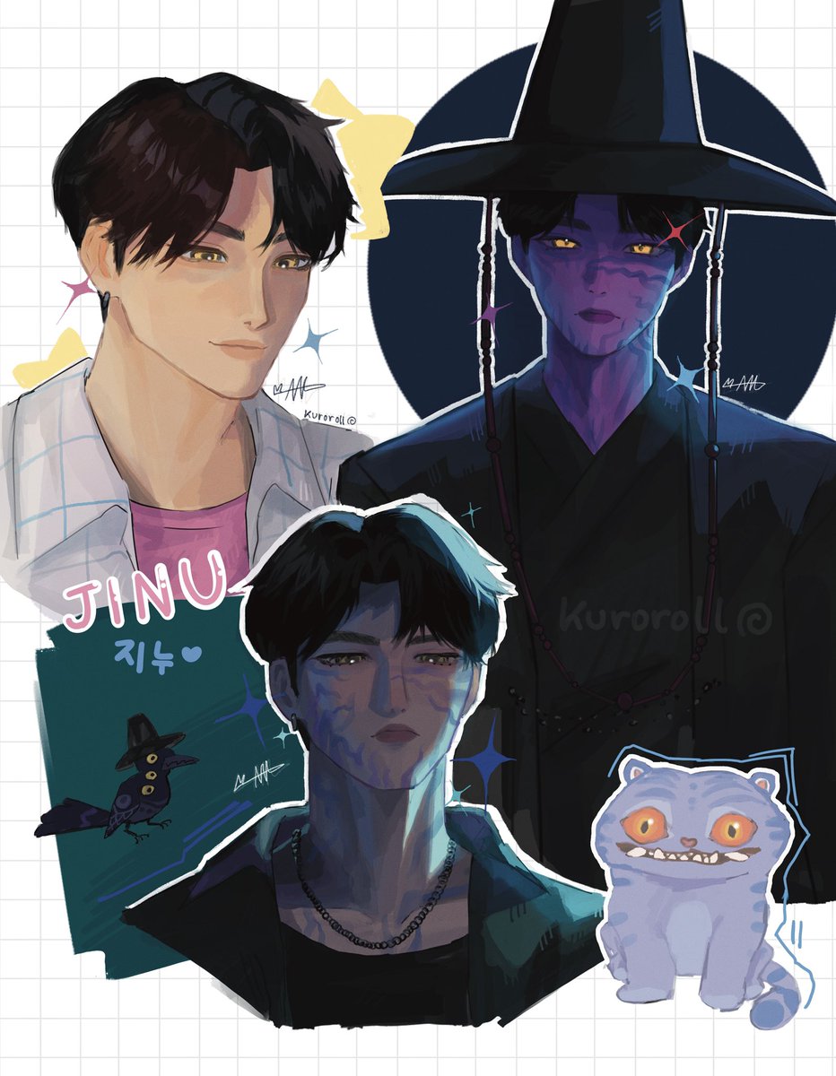kuror0ll's tweet image. i love jinu smm🤍 
#kpopdemonhunter fanart!