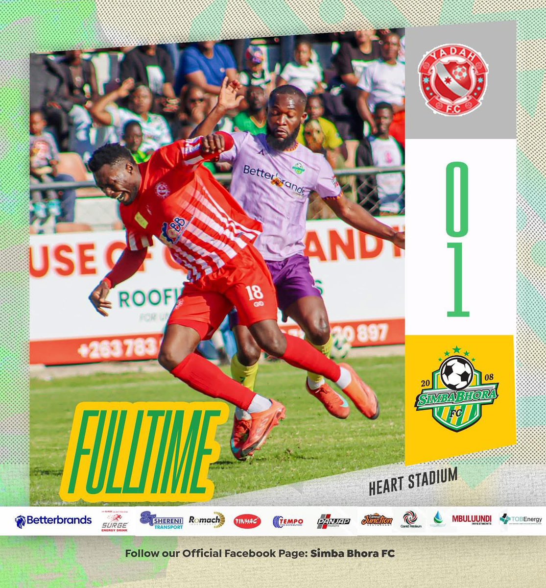 FT

Three hard fought points. 

On to the next 💚💚💚

Yadah FC 0-1 Simba Bhora FC

#gobujugochinhuchedu