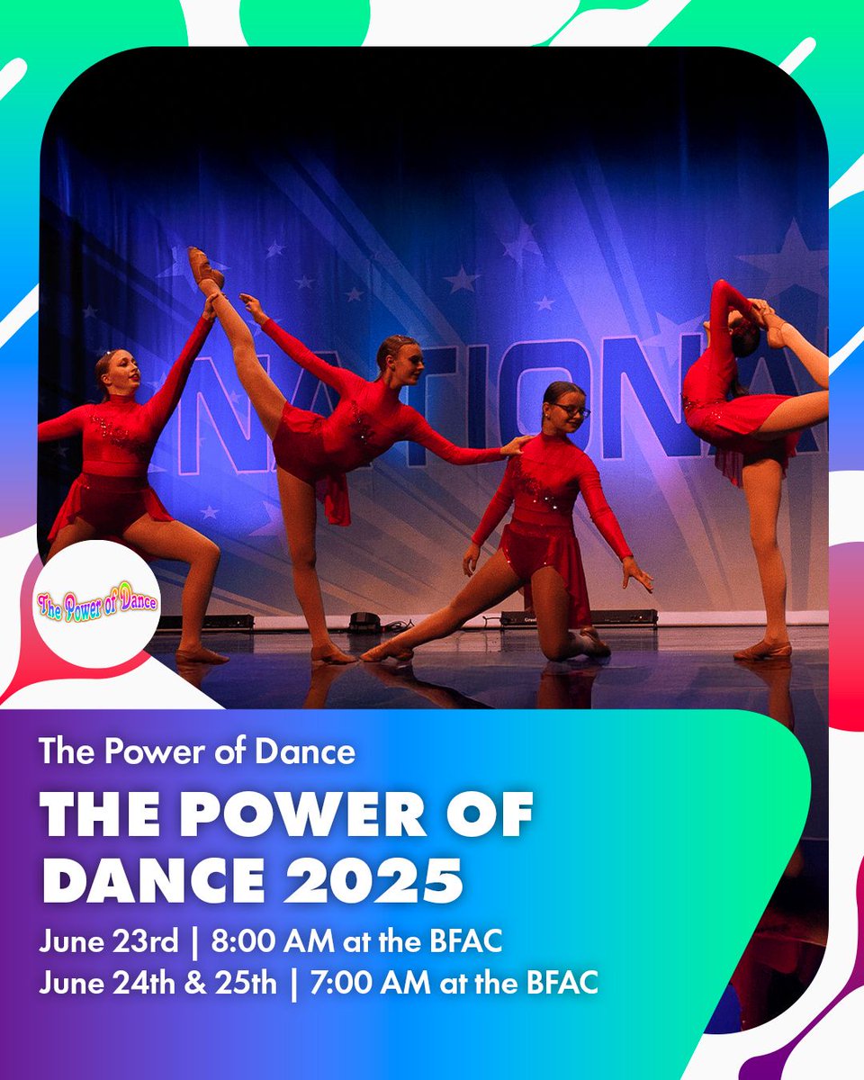 The Power of Dance 2025 is almost here! Join us 6/23–25 @ the BFAC for 3 unforgettable days of movement, expression, &amp; inspiration through dance. Schedule: 6/23 @ 8AM &amp; 6/24 &amp; 25 @ 7AM

Details + Tickets: buff.ly/D7xojfo  #BataviaFineArtsCentre