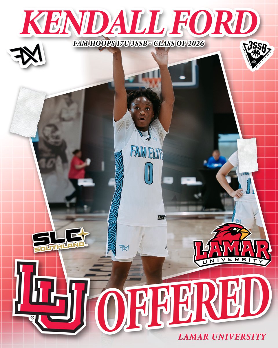 JP FAM Girls 3SSB (@jpfamgbb) on Twitter photo 2026 5โ8 Guard Kendall Ford (<a href="/KendallLFord/">Kendall L. Ford</a>) earns an offer from Lamar University! <a href="/LamarWBB/">Lamar Women's Hoops</a> <a href="/CoachAQUA_LAMAR/">Aqua Franklin</a>
Congrats FAM!
#TheFAMway / / / <a href="/3SSBGCircuit/">3Stripes Select Basketball Girls Circuit</a>
๐๐ค๐ #3SSBgirls 2026 5โ8 Guard Kendall Ford (<a href="/KendallLFord/">Kendall L. Ford</a>) earns an offer from Lamar University! <a href="/LamarWBB/">Lamar Women's Hoops</a> <a href="/CoachAQUA_LAMAR/">Aqua Franklin</a>
Congrats FAM!
#TheFAMway / / / <a href="/3SSBGCircuit/">3Stripes Select Basketball Girls Circuit</a>
๐๐ค๐ #3SSBgirls