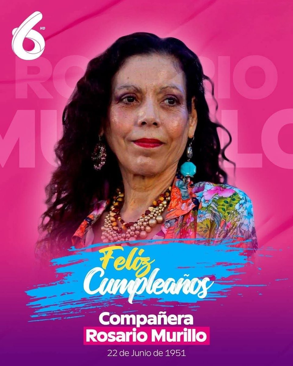 🎉🎂 ¡#FelicidadesCompañeraRosario! ♥️🌟

Este domingo 22 de junio celebramos la vida de nuestra Copresidenta, Compañera Rosario Murillo, ejemplo de entrega, amor y compromiso con el pueblo nicaragüenses. 🔴⚫✊🏼

#22Junio