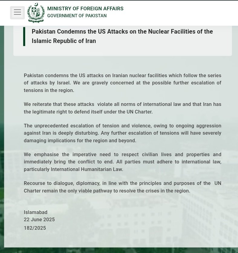 DecodeNama's tweet photo. Pakistan condemns the US attack on Iran.
So, are they finally withdrawing Trump’s Nobel Peace Prize nomination...?
#Iran #Trump #NobelPeacePrize https://t.co/lTMya6oNkH