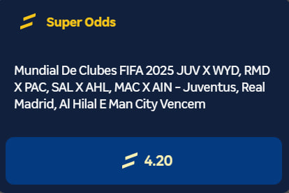 🚨 SUPER MÚLTIPLA DO DIA!

✅ Juventus vence
✅ Real Madrid vence
✅ Man City vence
⚠️ Al Hilal vence (O único que gera aquele frio na barriga)

💣 ODD 4.20 PRA ELES CUMPRIREM O FAVORITISMO!

👉 GARANTE AGORA (odds.link/botdmbetnacion…)
🔞 Jogue com responsabilidade.