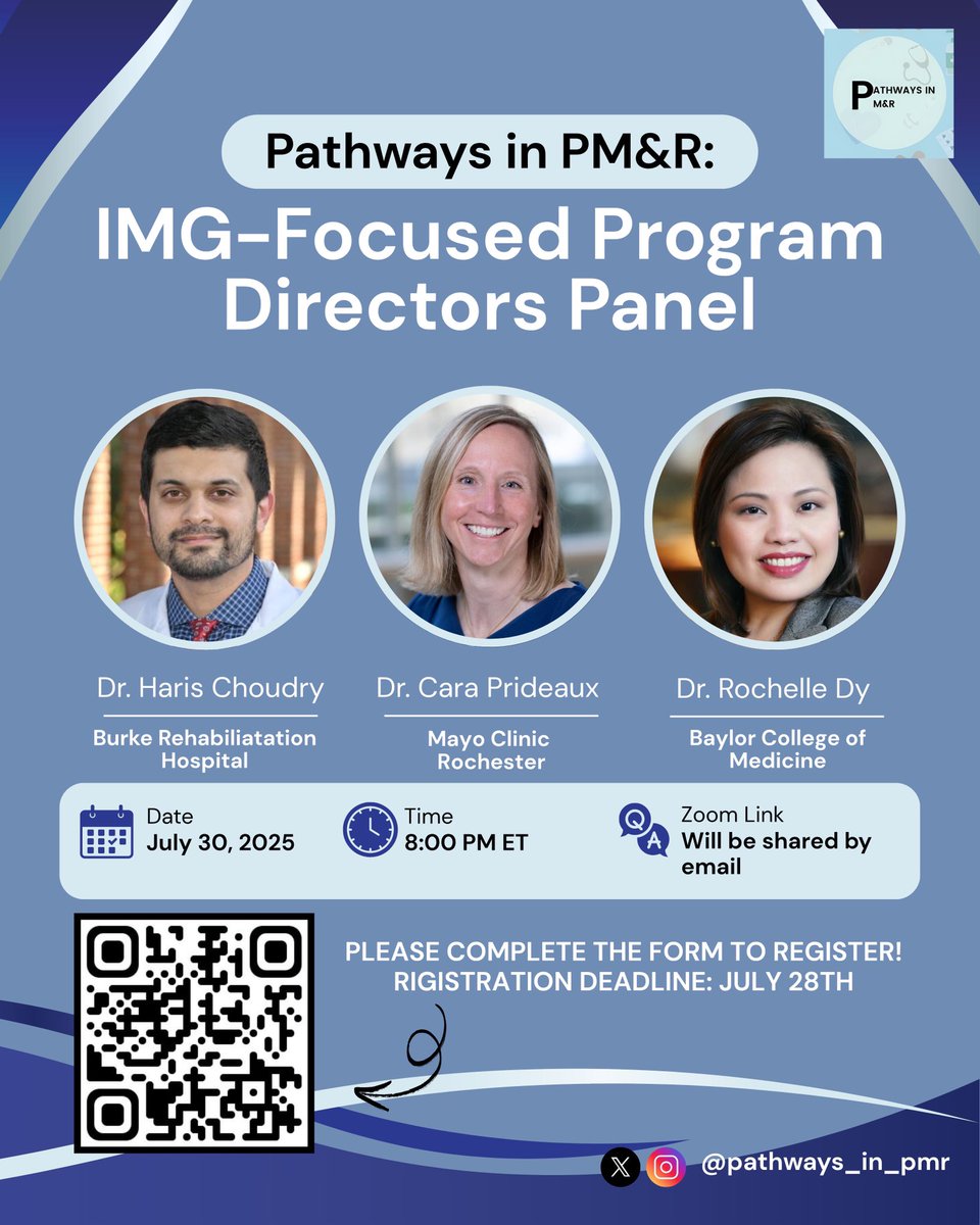 Join us for our very first ✨IMG-Focused Program Directors Panel✨!

📅 Wednesday, July 30
🕗 8 PM ET / 7 PM CT
📬 Zoom link will be emailed before the event
🌟 Registration deadline: July 28
🔗: forms.gle/pBuvvj76wPCQdx…