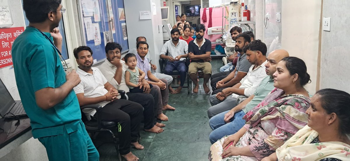 Kangaroo care by Fathers of neonates admitted in NICU initiated on Father's Day. Traditionally this has been only mothers domain as Kangaroo Mother Care. Excellent boost to care of 'small and sick' neonates.