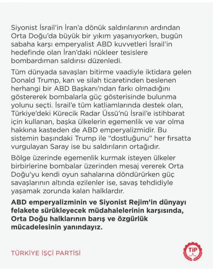 Siyonist İsrail’in İran’a dönük saldırılarının ardından Orta Doğu’da büyük bir yıkım yaşanıyorken, bugün sabaha karşı emperyalist ABD kuvvetleri İsrail’in hedefinde olan İran’daki nükleer tesislere bombardıman saldırısı düzenledi.

Tüm dünyada savaşları bitirme vaadiyle iktidara