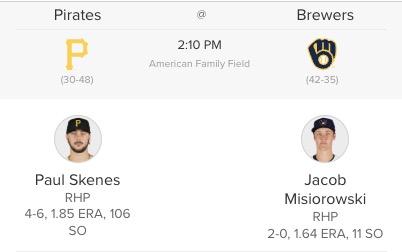 Paul Skenes vs. Jacob Misiorowski

This Wednesday