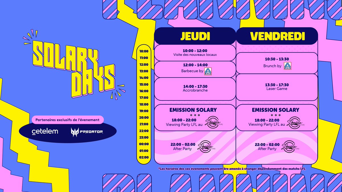 Les places pour les Solary Days 2025 sont disponibles !

150 places sont en vente actuellement (100 places de plus sont réservées aux adhérents Royals 212) 

🎟️ my.weezevent.com/solary-days-1