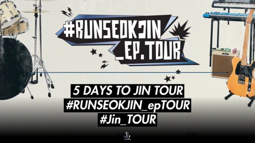 RT &amp; REPLY 

5 DAYS TO JIN TOUR
#RUNSEOKJIN_epTOUR
#Jin_TOUR