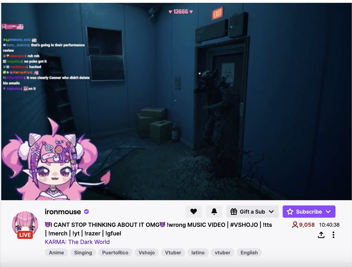 Super cool to see <a href="/ironmouse/">💖ironmouse🇵🇷😈VSHOJO💖</a> playing Karma: The Dark World today!

Voicing Daniel in the game is one of my proudest achievements and it’s so rad to see so many people loving it on the stream🎉

Keep up the awesome streams!

#ironmouse #karmathedarkworld #twitch