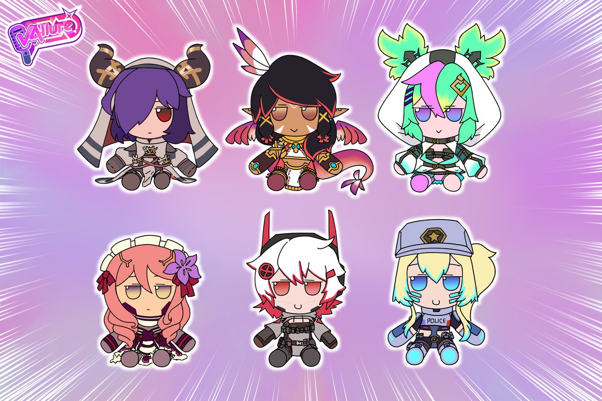 *Fumo-ifies your VAllure Gen 2 talents*

Congrats to <a href="/PhylaEinrose/">Phyla Einrose 👅 🧎【VAllure】</a>, <a href="/QuetzuSolscale/">Quetzu Solscale 🐉🪽 【VAllure】</a>, <a href="/WilloWildfire/">Willo Wildfire ❤️‍🔥⛓️‍💥 【VAllure】</a>, <a href="/MaraVespidae/">Mara Vespidae 🎀🐝 【VAllure】</a>, <a href="/SinthyaSanguine/">Sinthya Sanguine 💉 🍷【VAllure】</a>, and <a href="/CeruFoxhound/">Ceru Foxhound 🚨🐾【VAllure】</a>. Super excited for all of your debuts. 
Welcome to the VAllure Family!  ^-^