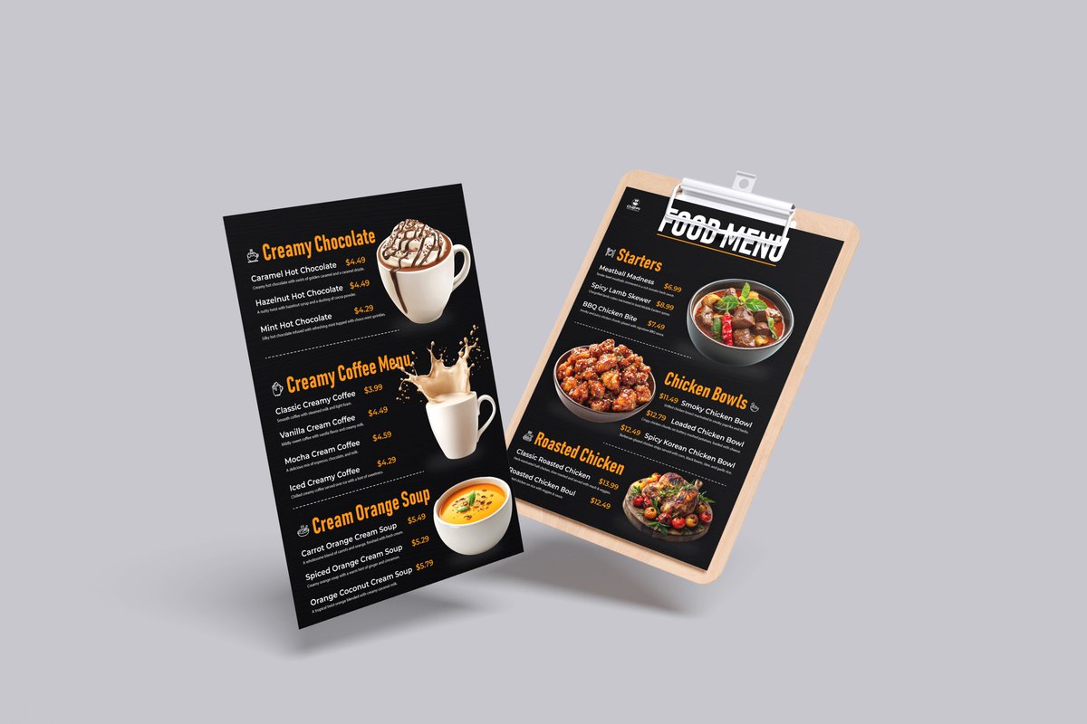 SaifullahQzr's tweet image. Restaurant Menu Layout Template.
Project Link: behance.net/.../Food-Menu-…...
WhatsApp: wa.me/+8801711251510
Our website Check Here quazarr.com
WhatsApp: wa.me/+8801816039740
#foodmenu #resturantmenu #resturantreview #foodbusinessmenu #CreativeMenuDesign
