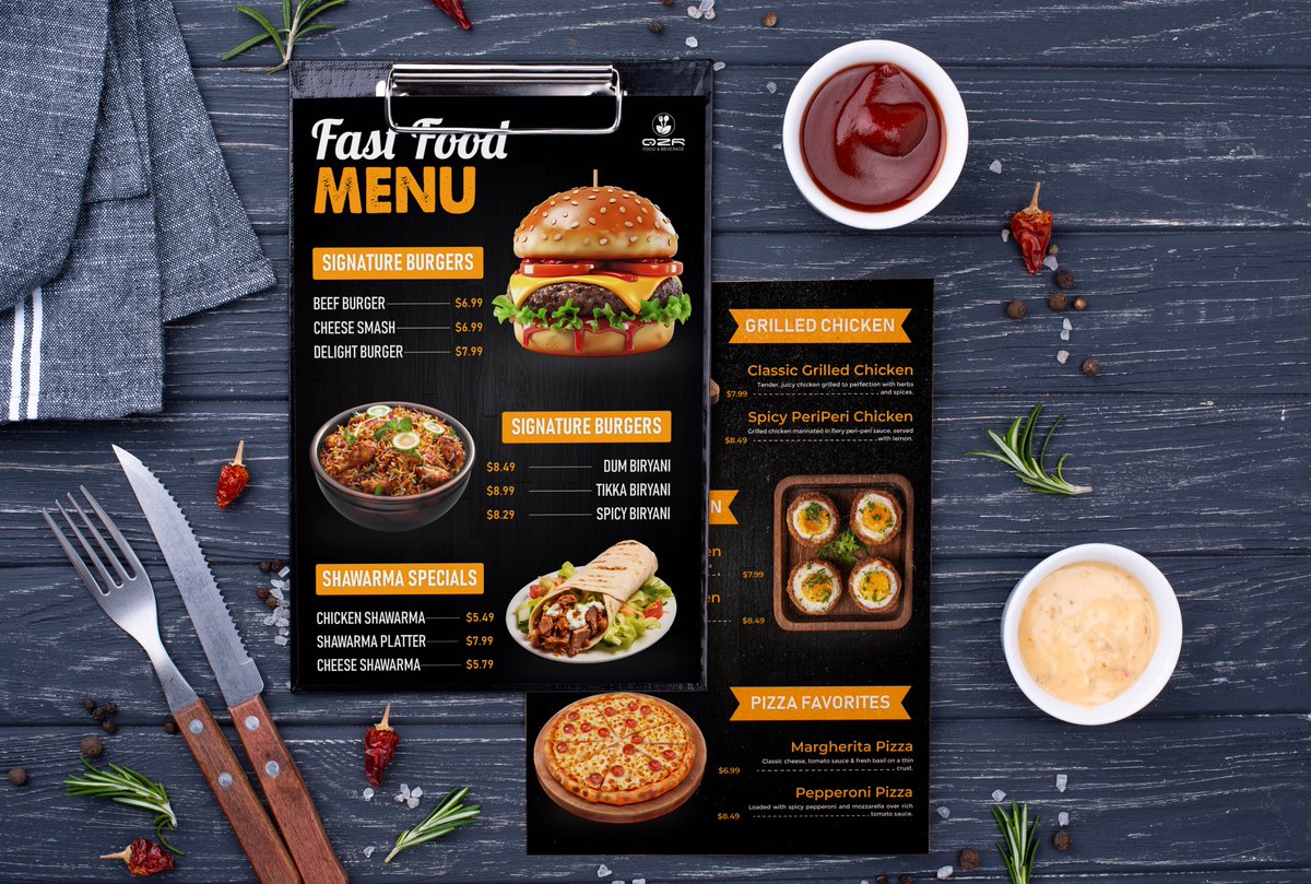 SaifullahQzr's tweet image. Restaurant Menu Layout Template.
Project Link: behance.net/.../Food-Menu-…...
WhatsApp: wa.me/+8801711251510
Our website Check Here quazarr.com
WhatsApp: wa.me/+8801816039740
#foodmenu #resturantmenu #resturantreview #foodbusinessmenu #CreativeMenuDesign
