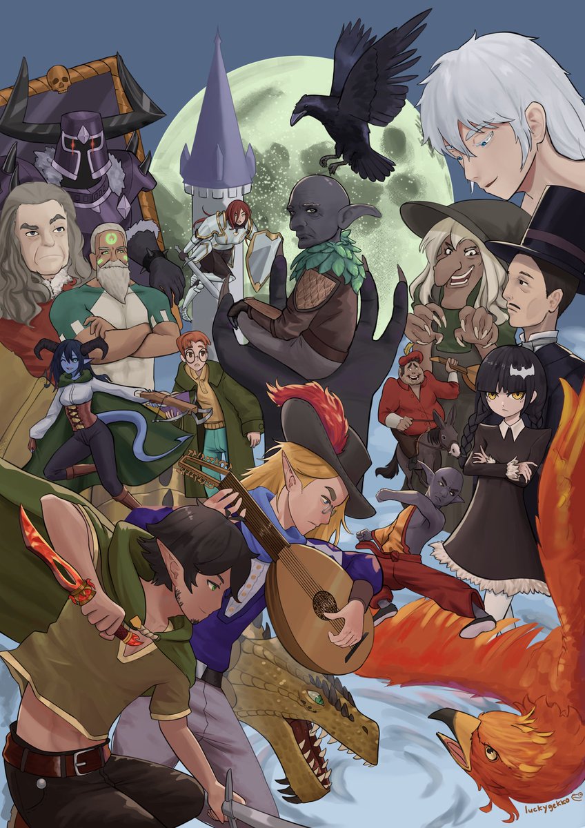 Last month, we finished our 5 year DnD campaign. I wanted to make an illustration that would be the « box art » for it. I hope I made it justice 😃