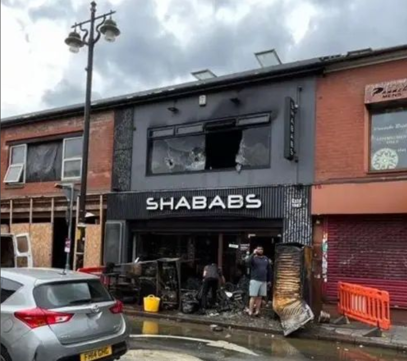 nickgoff79's tweet photo. This is the aftermath of the Shababs fire and it looks disastrous. With Adil's already gone, the loss of Shababs would truly be the end of an era. Tragic. https://t.co/Qs6YsKICBk