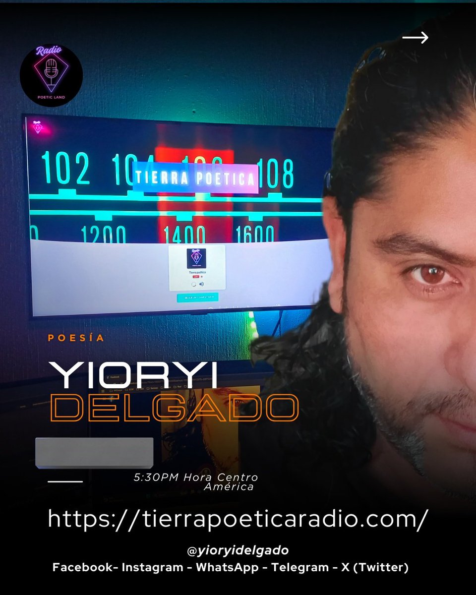 Hoy escuchamos todas las letras que  nos has enviado a
#TierraPoéticaRadio
Conéctate
📻🎙️📻

Leemos poesía y escuchamos tu música.
Envíame tus saludos y letras.
 
También tu canción favorita.

Ingresa al link 👇🏻 
tierrapoeticaradio.com