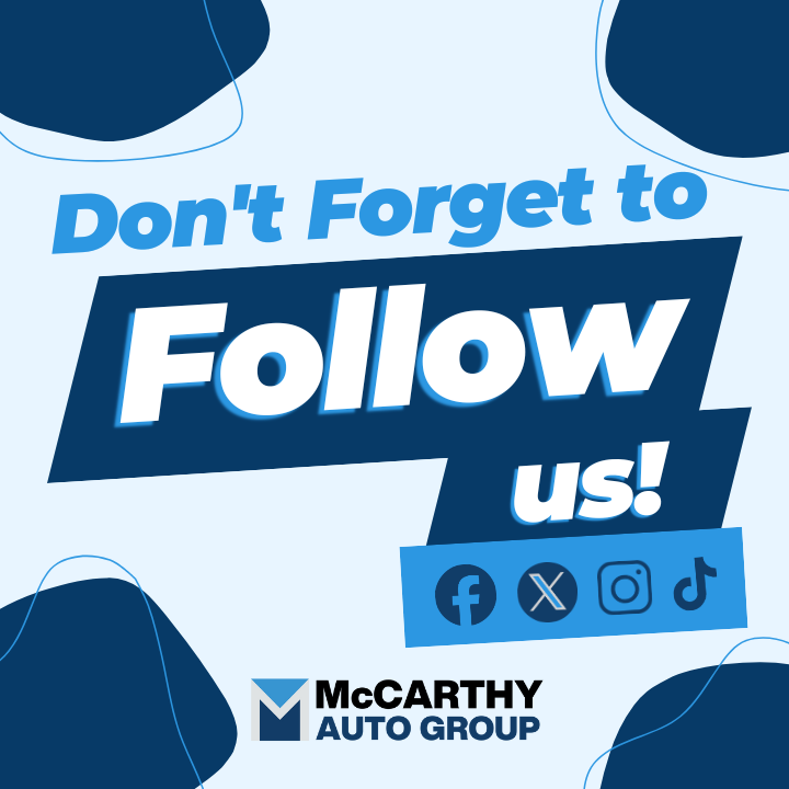 🚗 Don’t just follow the road… follow US on social media! 🎉
From hot new rides to service tips, behind-the-scenes fun, and exclusive deals — we’ve got it all!

👉 Hit that follow button and join the McCarthy Auto Group family everywhere!
#DriveWithUs #AutoLife #FollowTheFun