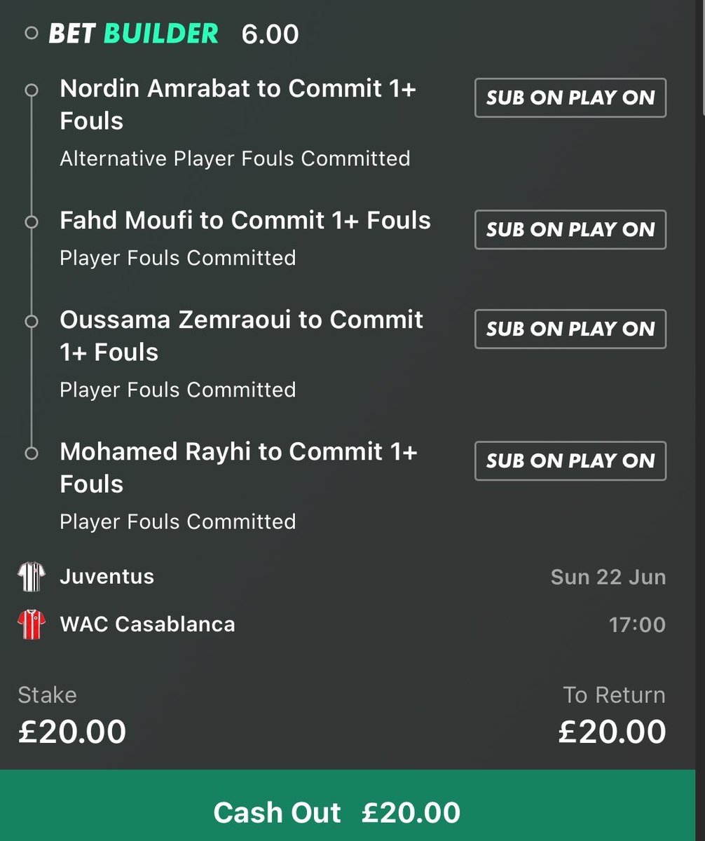 Don’t panic with the change in returns, when the game kicks off the bet will recalculate and continue as a treble 👍