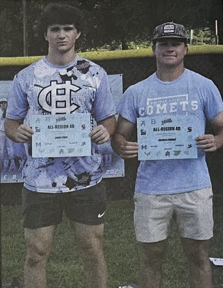 End-of-year ⚾️🏆. 
Cole Bowen, Jaharie Edmonds - Coach’s Award, All District
CJ Farley. - Pitching Award, All District
Logan Clark - POY, All District, All Region
Garison Colwell - Best B.A., All District, All Region
Bailee Henderson- All District
Carter Thomasson - All District