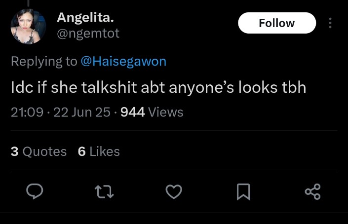 woman hating trans=bad
trans hating woman=idc
 
what kind of joke is that bruh🤭🤭 <a href="/ngemtot/">Angelita.</a>