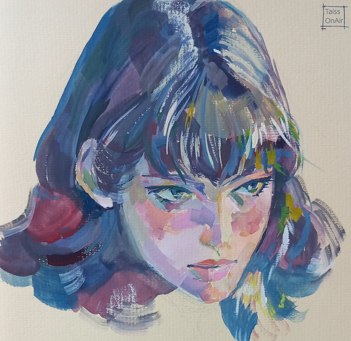 4Fantasy4's tweet image. A quick portrait with gouache, a gouache test on a random pastel paper 160 gm. I bought gouache! And I'm amazed how good it works. It's my very first gouache, I never tried it in my life before. And I love how much it can do!
#traditionalcrafts #anime #portrait #painting #drawing