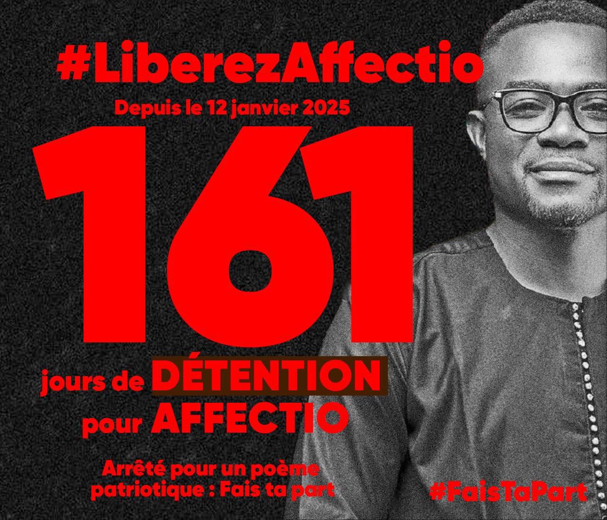 Aamron est libre. Maintenant tous les prisonniers politiques doivent retrouver leur liberté pleine et entière ! 

#Togo
#FaisTaPart
#LiberezAffectio
#FreeTogo