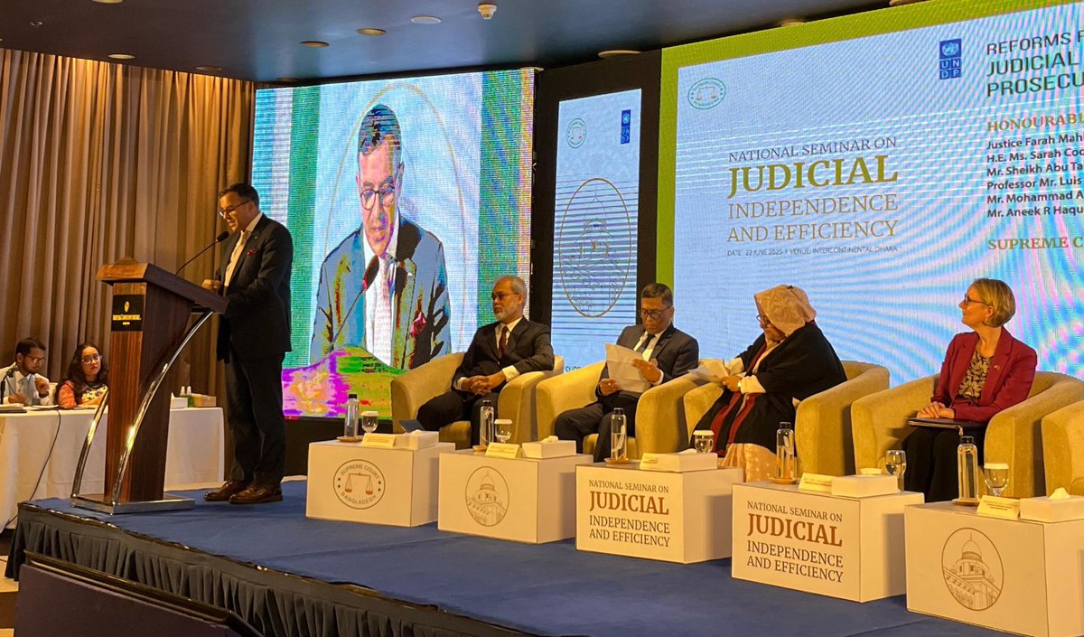 Luis G Franceschi (@lgfranceschi) on Twitter photo I spoke at the National Seminar on Judicial Independence & Efficiency in Dhaka.
Our Latimer House Principles offer a framework for branches of government to work independently. I welcome Bangladesh's efforts in this area. Our collaboration with <a href="/UNDP_BD/">UNDP Bangladesh</a> is making a deep impact. I spoke at the National Seminar on Judicial Independence & Efficiency in Dhaka.
Our Latimer House Principles offer a framework for branches of government to work independently. I welcome Bangladesh's efforts in this area. Our collaboration with <a href="/UNDP_BD/">UNDP Bangladesh</a> is making a deep impact.