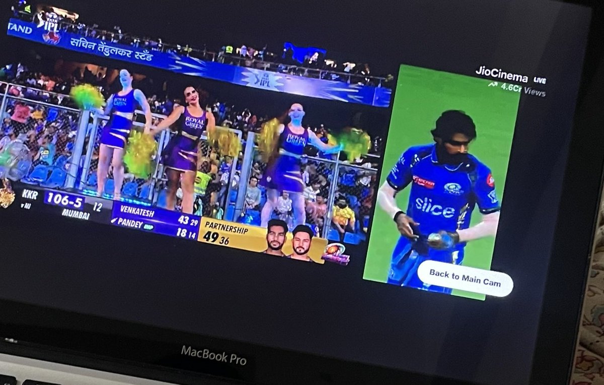 Hero cam in Mumbai Indians matches btw