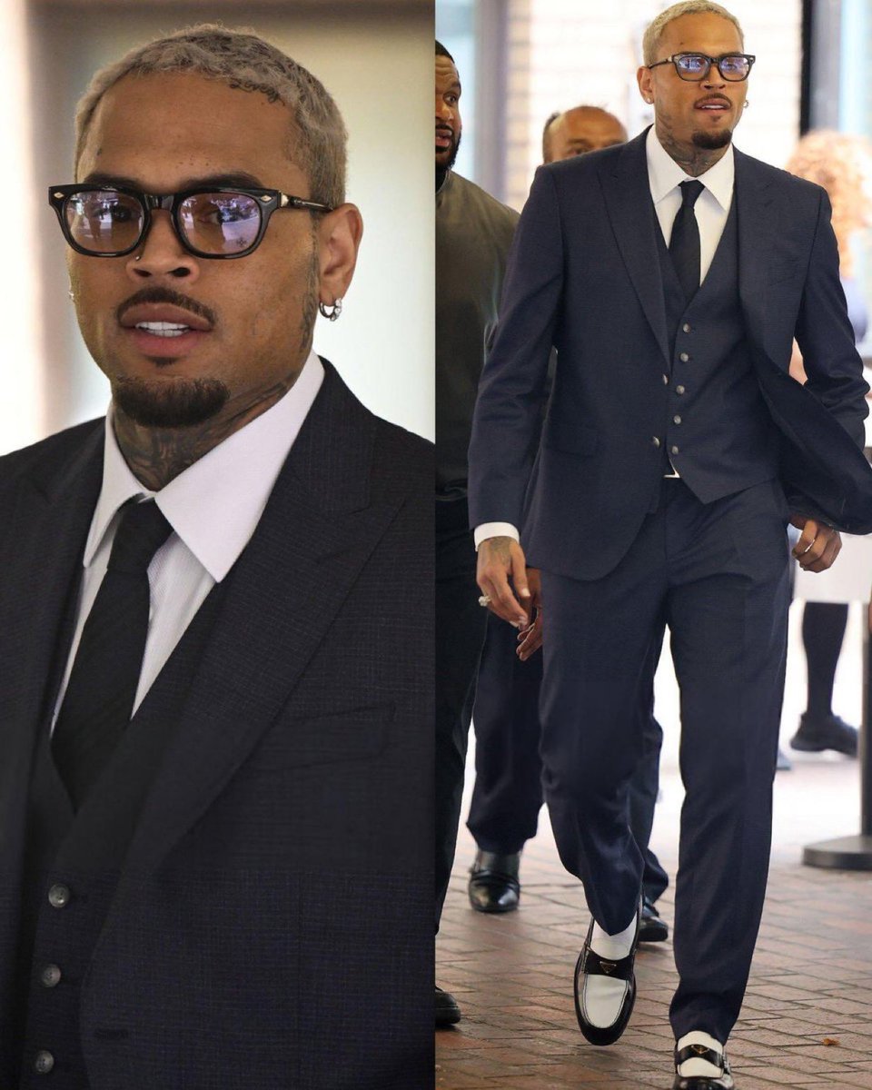 Chris Brown leaving london Courts, 2025