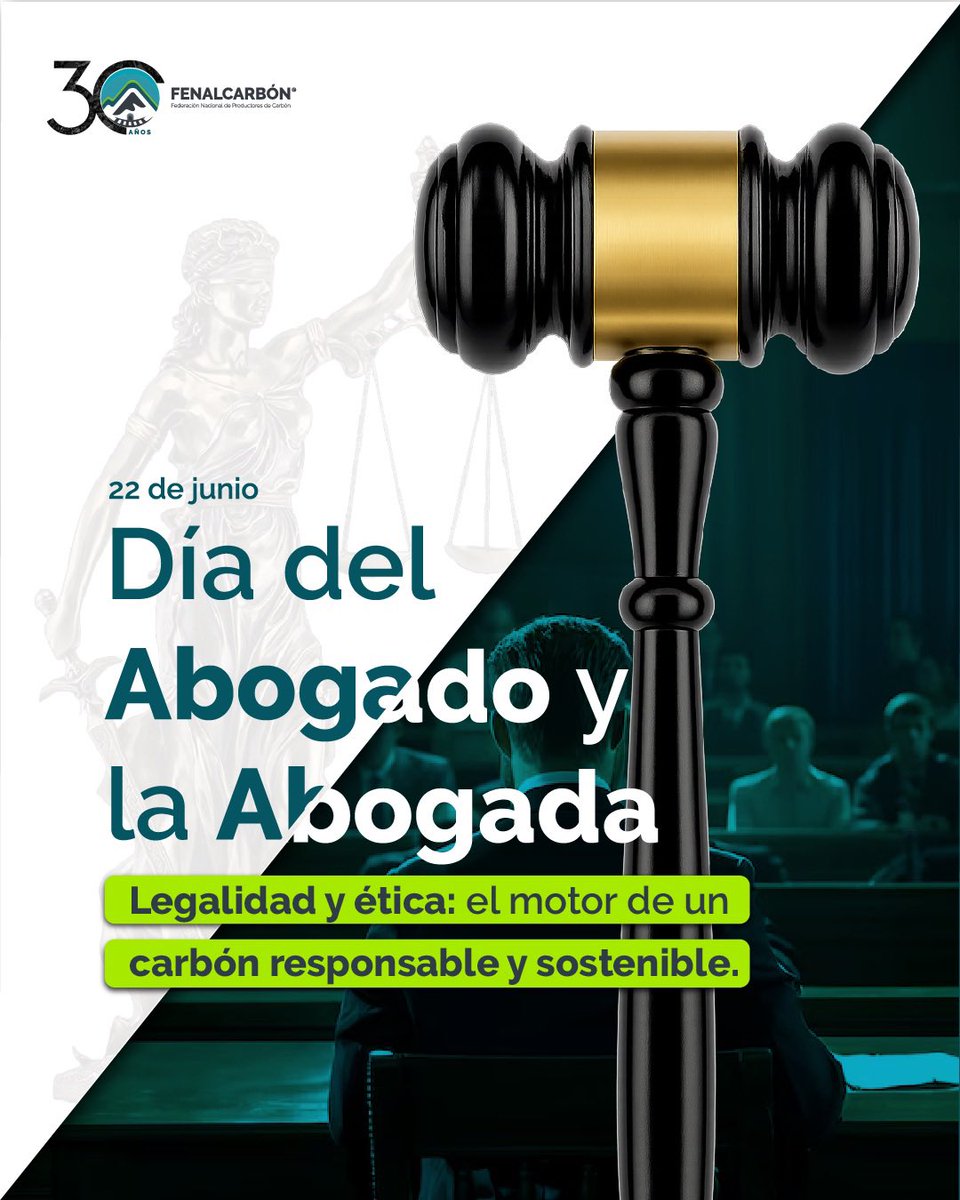 En el #DíaDelAbogado, reconocemos su papel esencial para que la industria del carbón opere con legalidad, seguridad y sostenibilidad. Gracias por proteger un sector responsable y comprometido con el futuro. ⚖️🌍