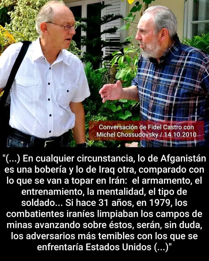 ‼️‼️ LA PROFECÍA DE FIDEL SOBRE UNA POSIBLE GUERRA DE EEUU 
CONTRA IRÁN ‼️‼️ 
#FidelPorSiempre #CubaPorLaPaz #ElMundoPidePaz #NoALaGuerra 
#LaHabanaViveEnMí 
<a href="/IzquierdoAlons1/">Livan Izquierdo Alonso</a>