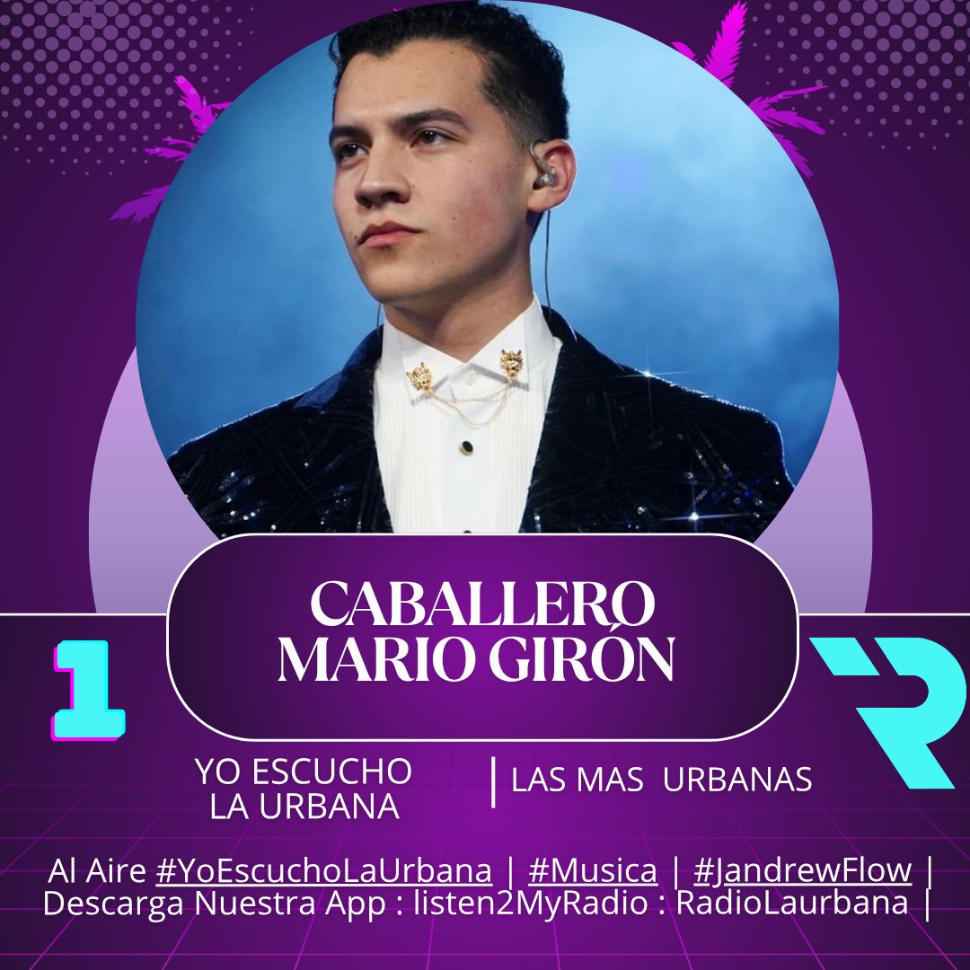 laurbanacol's tweet photo. 1. #Caballero - @mgiron_of NUEVA NUMERO UNO ¡
Al Aire #LasMasUrbanas De #LaUrbana
#YoEscuchoLaUrbana | #Musica | #JandrewFlowAlAire Descarga La App : #Listen2MyRadio - #RadioLaUrbana
#TopMusical #RankingRadio #Radio | @Gironfabg @MarioGironNews https://t.co/H0U7Pd7fw0
