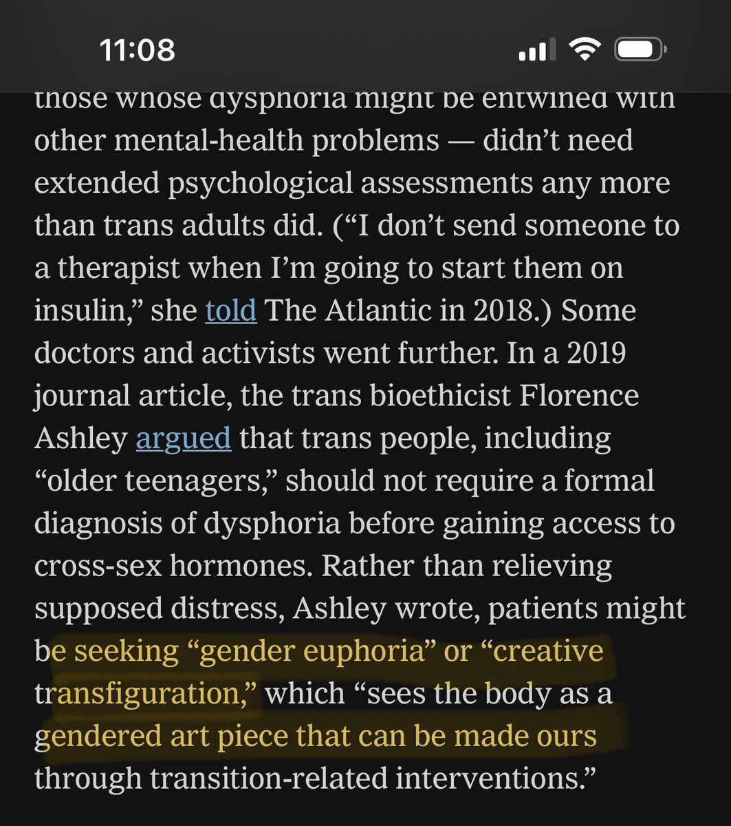 Speaking as we were of personality disorders: “Gender euphoria” always struck me as something like narcissistic supply.