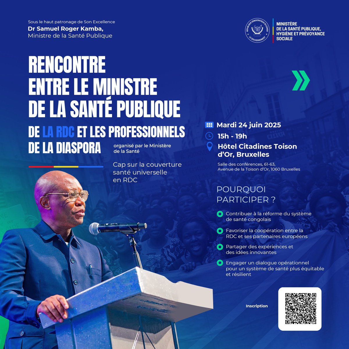 jessy_kabasele's tweet image. RDV à partir de ce #Mardi à #BxL et #Samedi à #Paris. Nous serons là avec le Min. de la santé @rogerkamba. Vous êtes Médecin ou Professionnel médical, La Patrie à besoin de vous!  #JamaisNaRata #CongoNaMotema