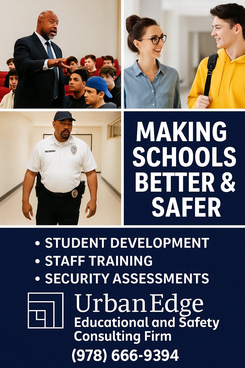 Is your school, church, or business prepared for a crisis?

UrbanEdge can help you plan, train &amp; protect.
✔️ Safety Plans
✔️ CPR Certs
✔️ Leadership Training

📞 978-666-9394
🌐 urbanedgeesc.com
#SafetyFirst #UrbanEdgeESC #EmergencyPrep