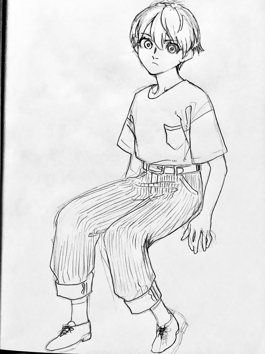 描きにくいなあといつも思いながらコーデュロイと戦っている 
