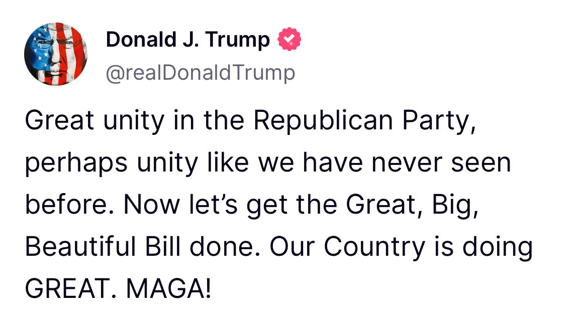 AfFirstVC's tweet image. 🚨#BreakingNews Trump says GOP more united than ever after smashing Iran’s nukes—Left melts, RINOs vanish #IranvsIsrael #GOPUnity