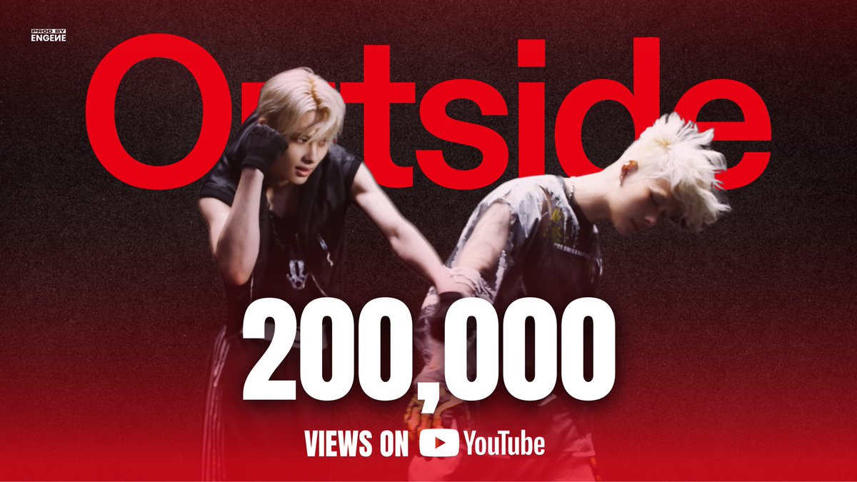 PROD BY ENGENE (@prodbyengene) on Twitter photo ENHYPEN's 'Outside' Official Music Video has now reached 200k views with 93k likes on YouTube! π
Don't lose the heat, keep streaming ENGENEs!
π: youtu.be/uHG-2mCfyT4?siβ¦
OUTSIDE OUT NOW
#Outside_OutNow #DESIRE_UNLEASH #ENHYPEN #μνμ΄ν
<a href="/ENHYPEN/">ENHYPEN OFFICIAL</a>_MEMBERS @ENHYPEN ENHYPEN's 'Outside' Official Music Video has now reached 200k views with 93k likes on YouTube! π
Don't lose the heat, keep streaming ENGENEs!
π: youtu.be/uHG-2mCfyT4?siβ¦
OUTSIDE OUT NOW
#Outside_OutNow #DESIRE_UNLEASH #ENHYPEN #μνμ΄ν
<a href="/ENHYPEN/">ENHYPEN OFFICIAL</a>_MEMBERS @ENHYPEN